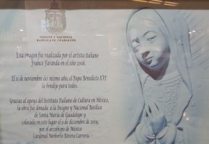Historia de la imagen bendecida por Benedicto XVI en Guadalupe