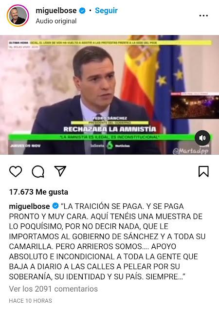 Amnistía Pedro Sánchez Miguel Bosé