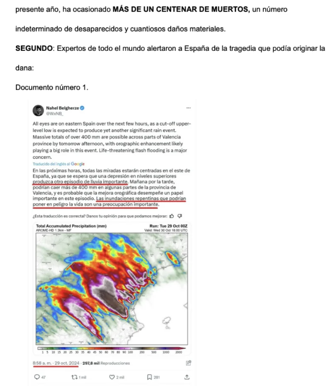 Extracto de la denuncia, presentada por Manos Limpias