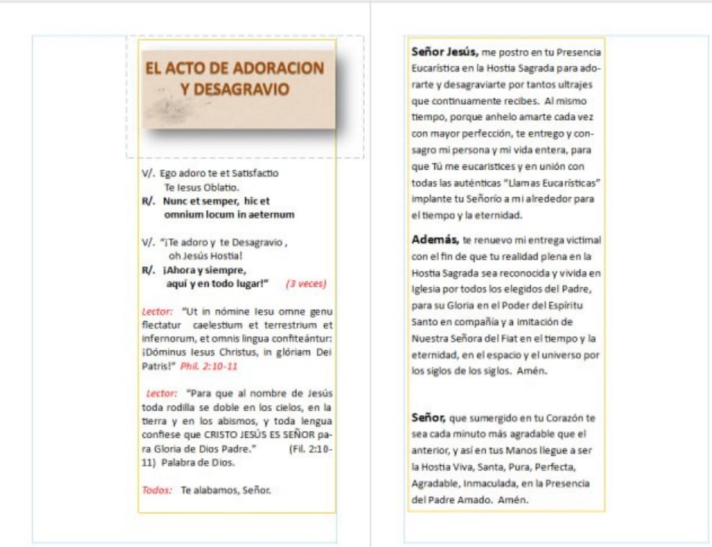 HORA DE ADORACIÓN Y DESAGRAVIO