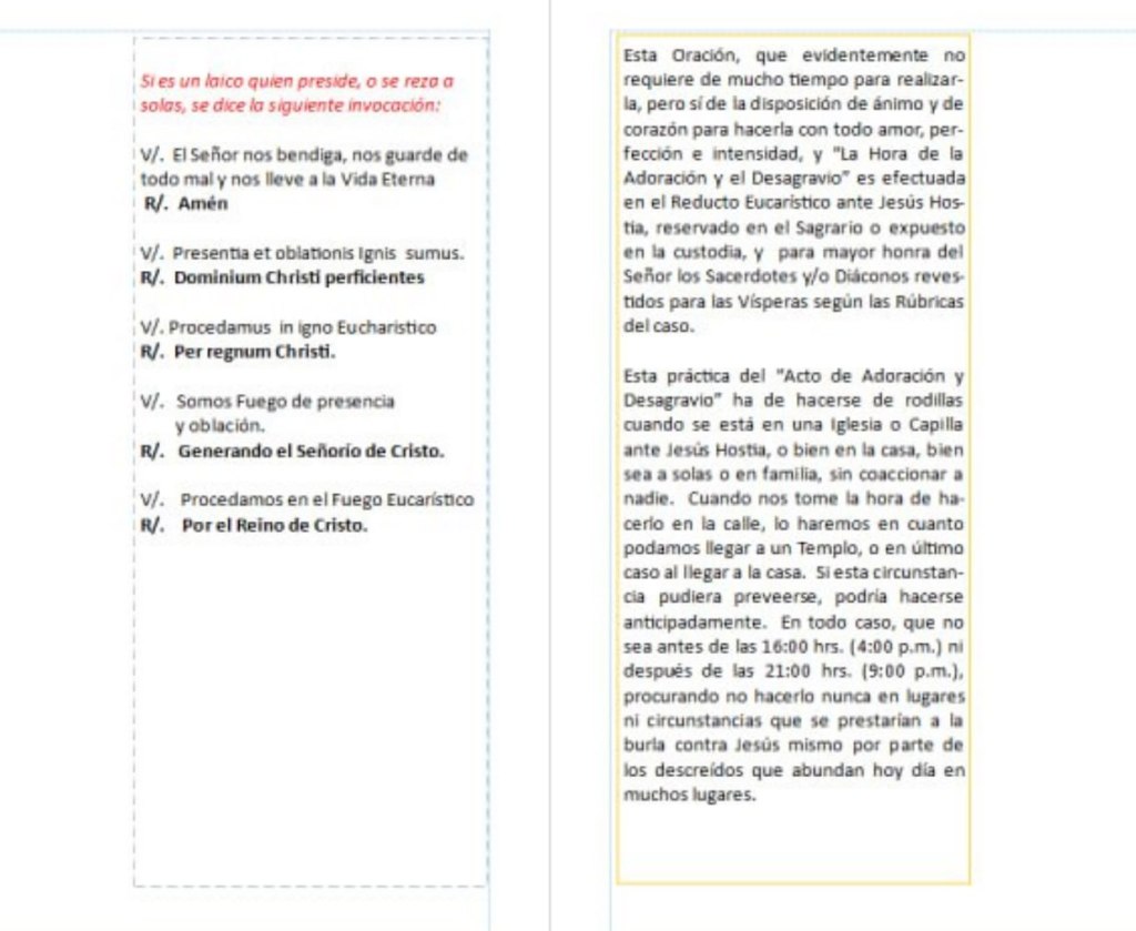 HORA DE ADORACIÓN Y DESAGRAVIO