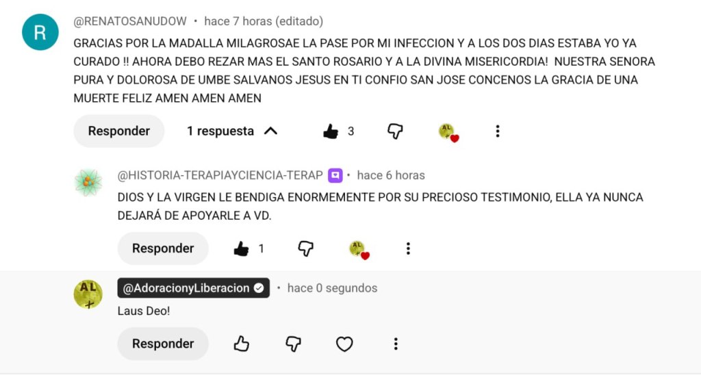 Más Testimonios Medalla y agua de Umbe